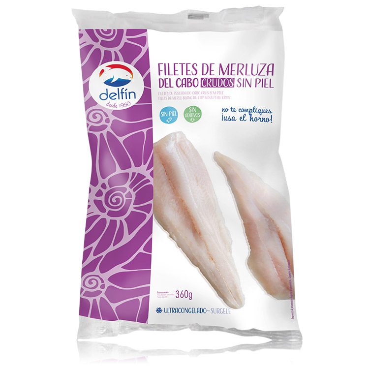 Filetes de merluza del Cabo crudos con piel - Delfin Ultracongelados